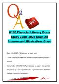 WISE FINANCIAL LITERACY EXAM COMPLETE PACKAGE DEAL