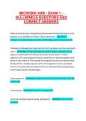 MICROBIO 4000 - EXAM 1 &ndash; BULLWINKLE QUESTIONS AND CORRECT ANSWERS