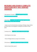 MICROBIO 4000 EXAM &num;1 COMPLETE QUESTIONS WITH 100&percnt; VERIFIED ANSWERS