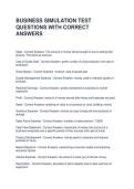 BUSINESS SIMULATION TEST QUESTIONS WITH CORRECT ANSWERS