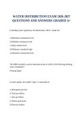 WATER DISTRIBUTION EXAM 2026-2027 QUESTIONS AND ANSWERS GRADED A&plus;