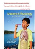 Test Bank for Anatomy & Physiology&colon; An Integrative Approach&comma; 4th Edition by Michael P&period; McKinley&comma; Valerie Dean O&rsquo;Loughlin & Theresa Stouter Bidle &vert;  A&P Exam Prep &vert; Complete Chapters 1&ndash;29 &vert; ALL Chapters  PDF