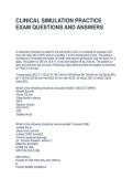CLINICAL SIMULATION PRACTICE EXAM QUESTIONS AND ANSWERS