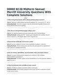 00000 N138 Midterm Samuel Merritt University Questions With Complete Solutions