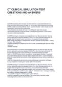 OT CLINICAL SIMULATION TEST QUESTIONS AND ANSWERS