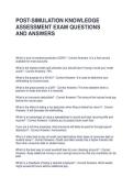 POST-SIMULATION KNOWLEDGE ASSESSMENT EXAM QUESTIONS AND ANSWERS