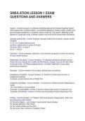 SIMULATION LESSON 1 EXAM QUESTIONS AND ANSWERS