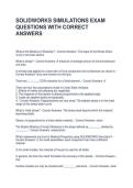 SOLIDWORKS SIMULATIONS EXAM QUESTIONS WITH CORRECT ANSWERS