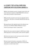 LA COUNTY TEST ACTUAL PAPER 2026 QUESTIONS WITH SOLUTIONS GRADED A&plus;