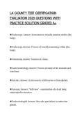 LA COUNTY TEST CERTIFICATION EVALUATION 2026 QUESTIONS WITH PRACTICE SOLUTION GRADED A&plus;