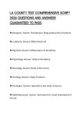 LA COUNTY TEST COMPREHENSIVE SCRIPT 2026 QUESTIONS AND ANSWERS GUARANTEED TO PASS