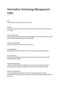 Information Technology Management - C954 2026&sol;2027  Questions and Verified Solutions  