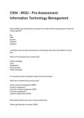 C954 - WGU - Pre-Assessment&colon; Information Technology Management 2026&sol;2027 Questions And Correct  Detailed  Answers With Rationales 