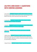 LSU PSYC 2000 EXAM &num; 1 QUESTIONS WITH VERIFIED ANSWERS