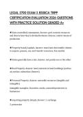 LEGAL 2700 EXAM 3 JESSICA TRIPP CERTIFICATION EVALUATION 2026 QUESTIONS WITH PRACTICE SOLUTION GRADED A&plus;