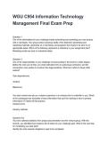WGU C954 Information Technology Management Final Exam Prep 2026&sol;2027  Questions and Verified Solutions  
