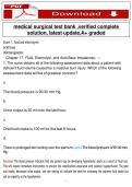  Medical-Surgical Nursing Test Bank &ndash; Verified Complete Solutions &lpar;Latest Update&comma; A&plus; Graded&rpar;