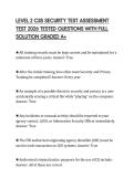 LEVEL 2 CJIS SECURITY TEST ASSESSMENT TEST 2026 TESTED QUESTIONS WITH FULL SOLUTION GRADED A&plus;