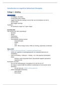 VOLLEDIGE samenvatting alle tentamenstof Intro to CBT