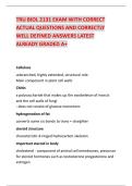 TRU BIOL 2131 EXAM WITH CORRECT  ACTUAL QUESTIONS AND CORRECTLY  WELL DEFINED ANSWERS LATEST  ALREADY GRADED A&plus; 