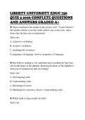 LIBERTY UNIVERSITY EDUC 750 QUIZ 5 2026 COMPLETE QUESTIONS AND ANSWERS GRADED A&plus;