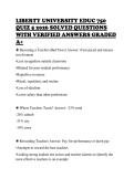 LIBERTY UNIVERSITY EDUC 750 QUIZ 5 2026 SOLVED QUESTIONS WITH VERIFIED ANSWERS GRADED A&plus;