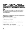 LIBERTY UNIVERSITY EDUC 750 QUIZ 5 2026 TEST BANK QUESTIONS AND ACCURATE ANSWERS GRADED A&plus;