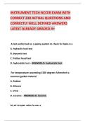 INSTRUMENT TECH NCCER EXAM WITH  CORRECT 230 ACTUAL QUESTIONS AND  CORRECTLY WELL DEFINED ANSWERS  LATEST ALREADY GRADED A&plus; 