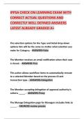 IPPSA CHECK ON LEARNING EXAM WITH  CORRECT ACTUAL QUESTIONS AND  CORRECTLY WELL DEFINED ANSWERS  LATEST ALREADY GRADED A&plus;