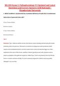 NR-283 Exam 3&colon; Pathophysiology V1 Updated and Latest  Questions and Correct Answers with Rationale -  Chamberlain University 