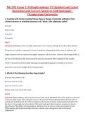 NR-283 Exam 1&colon; Pathophysiology V3 Updated and Latest  Questions and Correct Answers with Rationale -  Chamberlain University