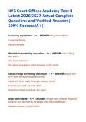 NYS Court Officer Academy Test 1 Latest 2026&sol;2027 Actual Complete Questions and Verified Answers&vert; 100&percnt; Success&lpar;A&plus;&rpar;