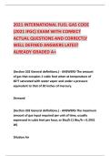 2021 INTERNATIONAL FUEL GAS CODE  &lpar;2021 IFGC&rpar; EXAM WITH CORRECT  ACTUAL QUESTIONS AND CORRECTLY  WELL DEFINED ANSWERS LATEST  ALREADY GRADED A&plus; 