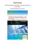 Test Bank for  Clinical Immunology and Serology&colon; A Laboratory Perspective Fourth Edition by Christine Dorresteyn Stevens &comma; Chapter 1-25 &vert; All Chapters