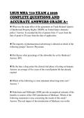 LSUS MHA 710 EXAM 4 2026 COMPLETE QUESTIONS AND ACCURATE ANSWERS GRADE A&plus;