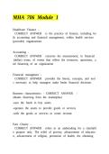 MHA 706 Module 1 Study Guide &vert; Notes&comma; Key Concepts & Assignment Support