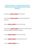 General Chemistry 1 Final Exam Newest 2026  Questions and Correct Detailed Answers Already  Graded A&plus; 