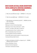 CSCT EXAM ACTUAL EXAM QUESTIONS  WITH COMPLETE VERIFIED ANSWERS &vert;  GUARANTEE PASS