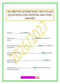 911 DRIVING KNOWLEDGE TEST EXAM QUESTIONS AND ANSWERS 100&percnt; PASS 2026&sol;2027