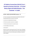 ATI Pediatrics Proctored Exam 2026&sol;2027 Form C Questions and Answers Actual Exam &ndash; ATI Content Mastery Aligned with Detailed Rationales &ndash; Pass Guaranteed &ndash; A&plus; Graded