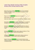 Latest Clean Needle Technique With Complete Answers With Verified Solutions 2026&period;