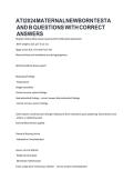 ATI Maternal-Newborn Test A & B 2026 &ndash; Questions with Correct Answers and Rationales