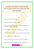 ALLIED UNIVERSAL STUDY GUIDE EXAM QUESTIONS AND ANSWERS 100&percnt; PASS 2026&sol;2027