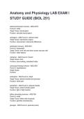 Anatomy and Physiology LAB EXAM I STUDY GUIDE &lpar;BIOL 251&rpar; 2026&sol;2027  Questions and Verified Solutions  