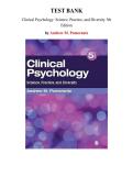 Test Bank &mdash; Clinical Psychology&colon; Science&comma; Practice&comma; and Diversity 5th Edition &lpar;Pomerantz&comma; 2019&rpar;&comma; All Chapters