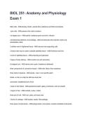 BIOL 251- Anatomy and Physiology Exam 1 2026&sol;2027  Questions and Verified Solutions  