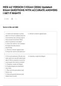 HESI A2 VERSION 3 EXAM &lpar;2026&rpar; Updated&colon; EXAM QUESTIONS WITH ACCURATE ANSWERS &vert; GET IT RIGHT&excl;