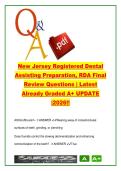 New Jersey Registered Dental Assisting &lpar;RDA&rpar; Exam Preparation 2026 &ndash; Final Review Questions & Answers