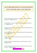 ASCP PHLEBOTOMY EXAM QUESTIONS AND ANSWERS 100&percnt; PASS 2026&sol;2027