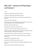 BIOL 2251 - Anatomy and Physiology I Lab Practical 1 2026&sol;2027  Questions and Verified Solutions  